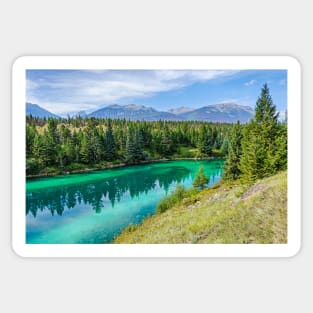 Third Lake Valley of the Five Lakes Jasper National Park Alberta Canada Sticker